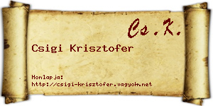 Csigi Krisztofer névjegykártya