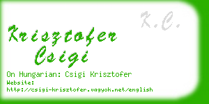 krisztofer csigi business card